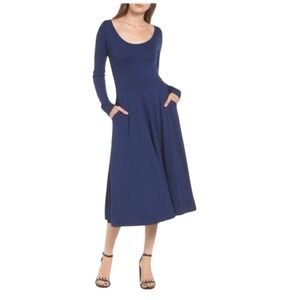 knee length dresses for ladies The Scoop Neck Midi Dress  The Standard Stitch